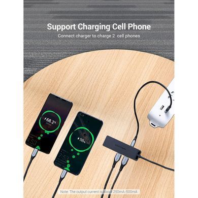 USB-хаб Vention Type-C to 4-Port USB 3.0 Hub with Power Supply Black 0.5M ABS Type (TGKBD) [802751]
