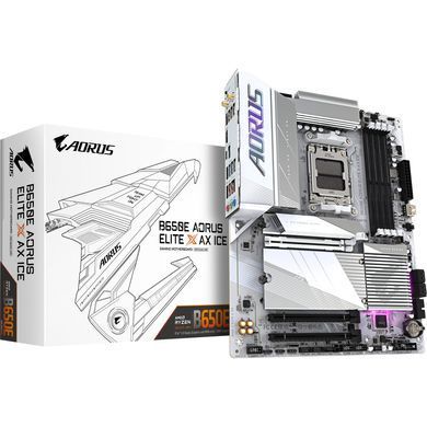 Материнська плата GIGABYTE B650E A ELITE X ICE sAM5 B650 4xDDR5 M.2 HDMI DP Wi-Fi BT mATX білий (B650E_A_ELITE_X_ICE) [111839]