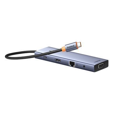 USB-хаб Baseus UltraJoy Series 10-Port HUB Docking Station Space Grey（Type-C to HDMI4K@60Hz*1+VGA*1+USB 3.0*3+PD*1+RJ45*1+SD/TF*1+3.5mm*1） (B0005280C811-00) [806516]