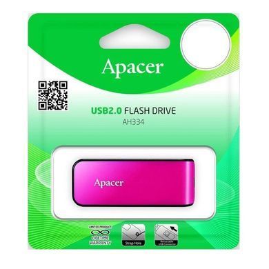 Флеш-накопичувач Apacer USB 2.0 AH334 64Gb Pink (AP64GAH334P-1) [803631]