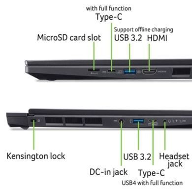 Ноутбук Acer Nitro 14 AN14-41 14.5" WQXGA IPS, AMD R7-8845HS, 32GB, F1TB, NVD4060-8, Lin, чорний (NH.QSSEU.001) [100608]