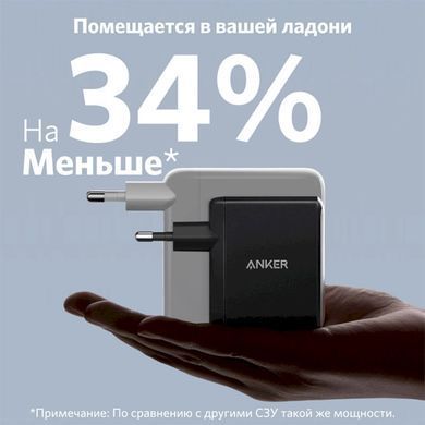 Мережевий зарядний пристрій Anker PowerPort 736 Nano II Black, GaN 100W (A2145G11) [603242]