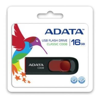 Флеш-накопичувач ADATA USB 2.0 C008 16Gb Black/Red (AC008-16G-RKD) [805265]