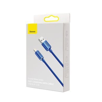 Кабель Baseus Crystal Shine Series Fast Charging Data Cable USB to iP 2.4A 1.2m Blue (CAJY000003) [802363]