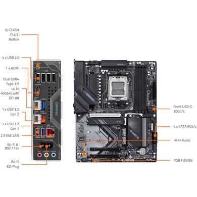 Материнська плата GIGABYTE (X870 GAMING WIFI6) [302955]