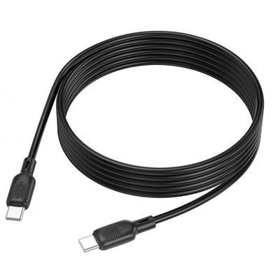 Кабель BOROFONE BX113 Lenny 60W silicone charging data cable C to C(L=2M) Black (6941991115516) [802515]