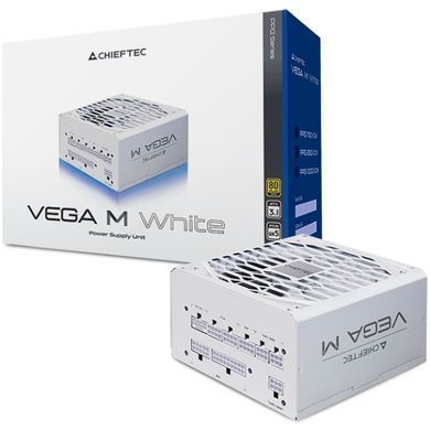 БЖ 750W Chieftec VEGA M ATX 3.1 135mm, 80+ Gold, Fully modular, WHITE, Retail (PPG-750-CW) [403910]