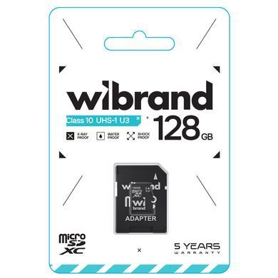 Карта пам'яті microSDXC (UHS-1 U3) Wibrand 128Gb class 10 (adapter SD) (WICDHU3/128GB-A) [802818]