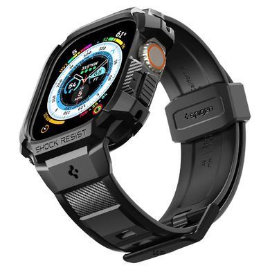 Чохол та ремінець 2в1 Spigen для Apple Watch Ultra 49mm, Rugged Armor Pro, Black (ACS05460) [108713]
