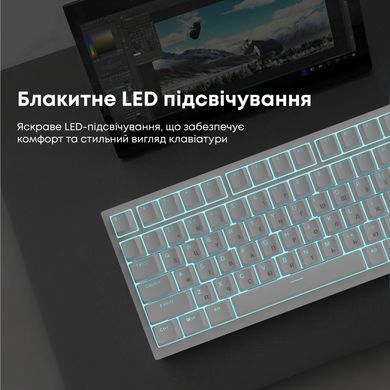 Клавіатура Ajazz AK820 Red Switch White USB-C (AK820-R-W) [619474]