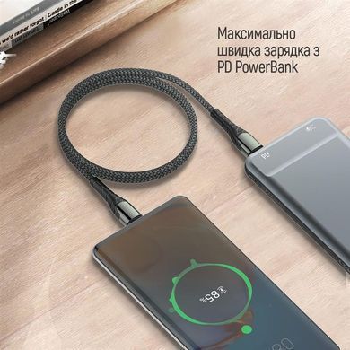 Кабель ColorWay USB Type-C - USB Type-C (M/M), PD Fast Charging, 3 А, 65W, 2 м, Grey (CW-CBPDCC039-GR) [603823]