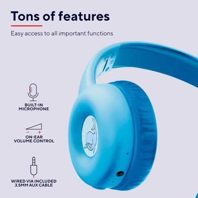 Навушники On-ear Trust Nouna Kids, Wireless, Mic, Синій (25275_TRUST) [107485]