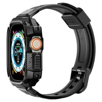 Чохол та ремінець 2в1 Spigen для Apple Watch Ultra 49mm, Rugged Armor Pro, Black (ACS05460) [108713]