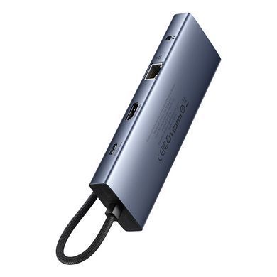 USB-хаб Baseus UltraJoy Series 10-Port HUB Docking Station Space Grey（Type-C to HDMI4K@60Hz*1+VGA*1+USB 3.0*3+PD*1+RJ45*1+SD/TF*1+3.5mm*1） (B0005280C811-00) [806516]