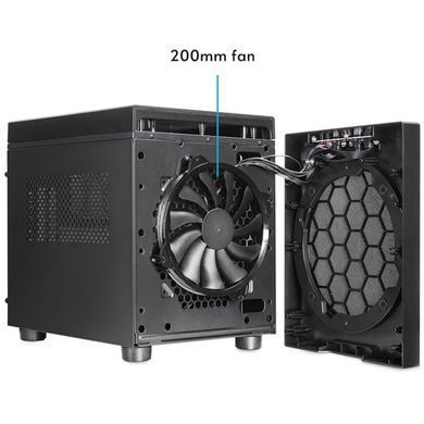 Корпус Chieftec THE CUBE, без БЖ, fan 20cm, mATX, Black (CI-03B-OP) [404619]
