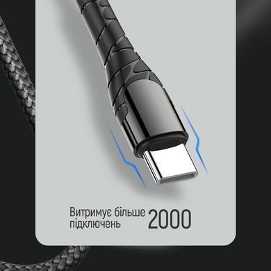 Кабель ColorWay USB Type-C - USB Type-C (M/M), PD Fast Charging, 3 А, 65W, 2 м, Grey (CW-CBPDCC039-GR) [603823]