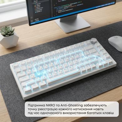 Клавіатура Ajazz AK820 Red Switch White USB-C (AK820-R-W) [619474]