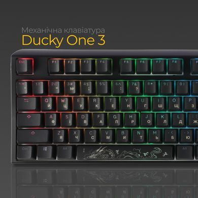 Клавіатура Ducky One 3 Cherry MX Red RGB UA USB Black (DKON2108ST-RUAPXCLAWSC1) [606070]
