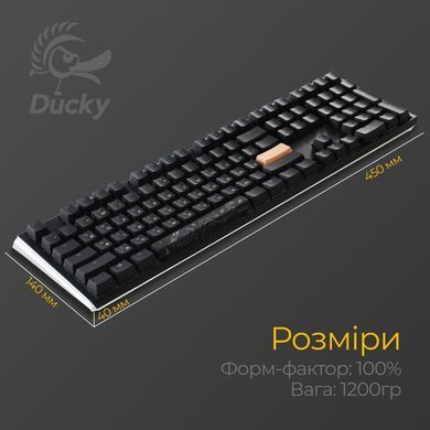 Клавіатура Ducky One 3 Cherry MX Red RGB UA USB Black (DKON2108ST-RUAPXCLAWSC1) [606070]