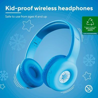 Навушники On-ear Trust Nouna Kids, Wireless, Mic, Синій (25275_TRUST) [107485]