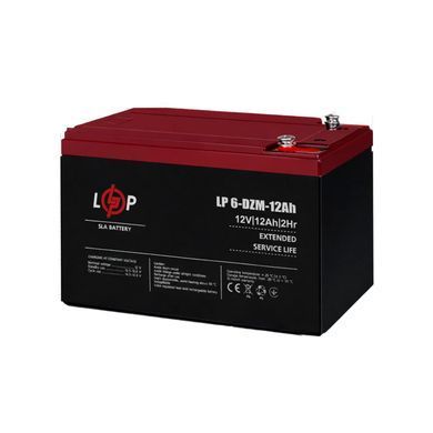 Тяговий свинцево-кислотний AGM акумулятор LP 6-DZM-12 Ah - под Болт М5 (LP9172) [900201]