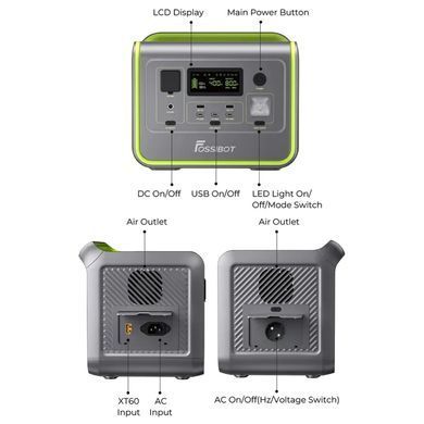 Зарядна станція Fossibot F800 Green [400645]