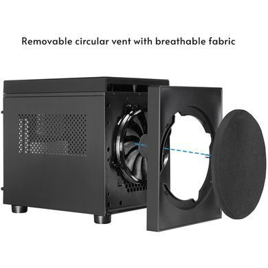 Корпус Chieftec THE CUBE, без БЖ, fan 20cm, mATX, Black (CI-03B-OP) [404619]