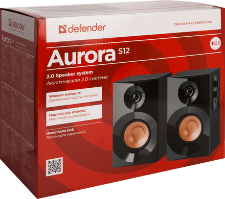 Акустика Defender 2.0 Aurora S12 12W дерево (65415) [203623]