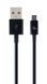 Кабель Cablexpert USB - micro USB V 2.0 (M/M), преміум, 1 м, чорний (CC-USB2P-AMmBM-1M) [611354], фото 1