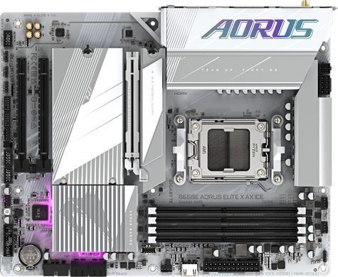 Материнська плата GIGABYTE B650E A ELITE X ICE sAM5 B650 4xDDR5 M.2 HDMI DP Wi-Fi BT mATX білий (B650E_A_ELITE_X_ICE) [111839]