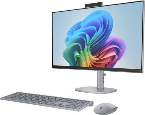 Комп'ютер персональний моноблок HP OmniStudio X 27" UHD IPS, Intel U7-258V, 32GB, F1TB, UMA, WiFi, кл+м, Win11, сріблястий (D6QM5EA) [114758]