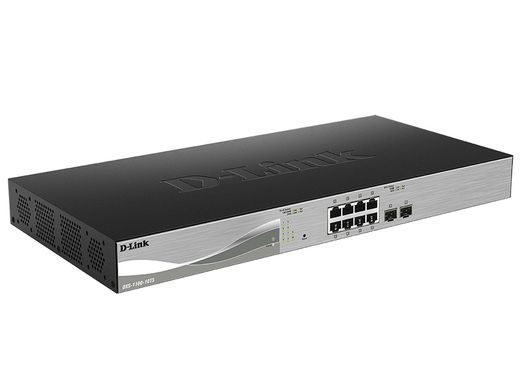 Комутатор D-Link 8x10GE, 2xSFP+ EasySmart (DXS-1100-10TS) [14824]