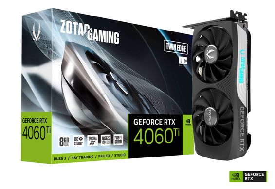 Відеокарта ZOTAC GeForce RTX 4060 Ti 8GB GDDR6 Twin Edge OC (ZT-D40610H-10M)