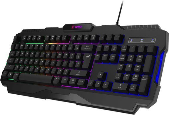 Клавіатура мембранна MSI FORGE GK100 104key, USB-A, EN/UKR/RU, ColorLED, чорний (S11-04UA221-HH9) [103715]