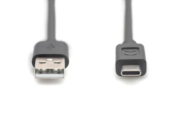 Кабель DIGITUS USB-A > USB-C заряджання/синхронізації, USB 2.0, M/M, 3м, чорний (AK-300148-030-S) [113628]