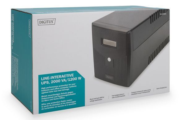 Джерело безперебійного живлення DIGITUS 2000VA/1200W, LCD, RJ45, RS232, USB, 4xSchuko (DN-170076) [102967]