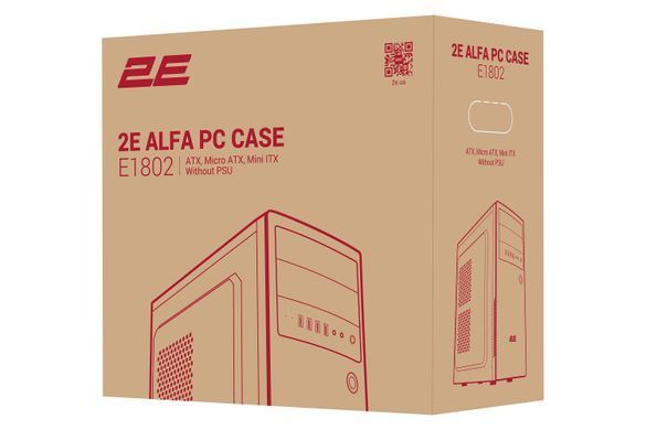 Корпус 2E Alfa E1802 без БЖ 4xUSB3.0, VGA 320мм, ATX, чорний (2E-E1802) [112506]