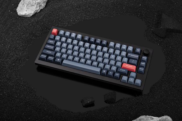 Клавіатура механічна Keychron V1 Max 84Key, Gateron Jupiter Red, WL/BT/USB-A, QMK, Hot-swap, Knob, EN/UKR, RGB, чорний (V1MD1_KEYCHRON) [103614]