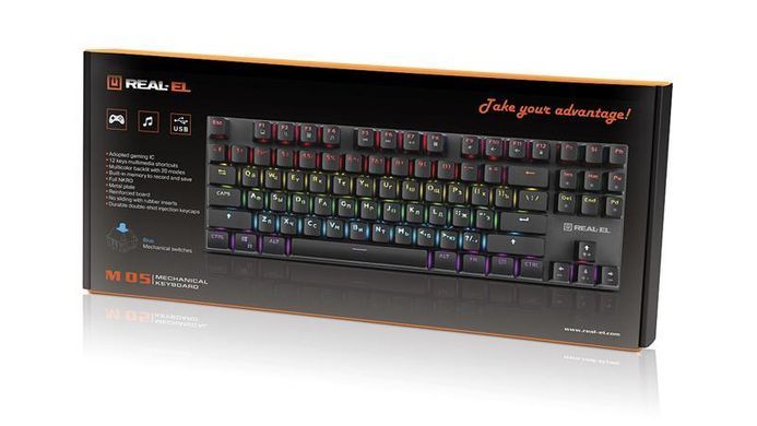 Клавіатура REAL-EL M 05 Grey USB (EL123100044) [605937]