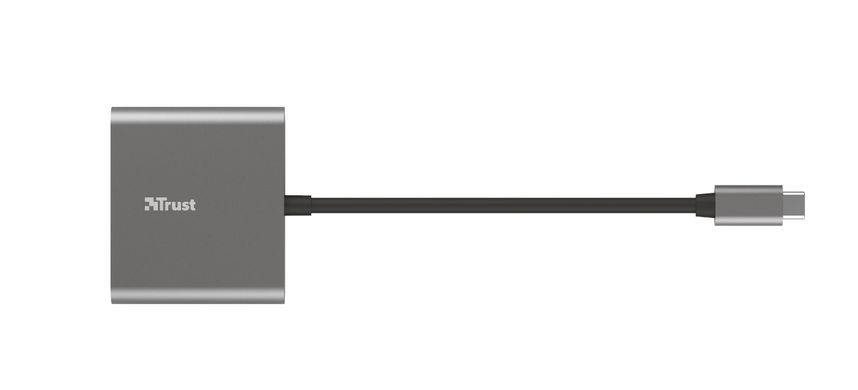 Хаб Trust Dalyx 3-in-1 USB-С > USB-А 3.2/USB-С/HDMI, Алюміній, 0.1м, чорний (23772_TRUST) [108800]