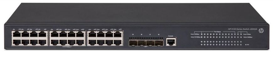 HPE Комутатор Aruba 5130, 24xGE, 4x1/10GE SFP Ports, EI Switch, LT Warranty (JG932A)