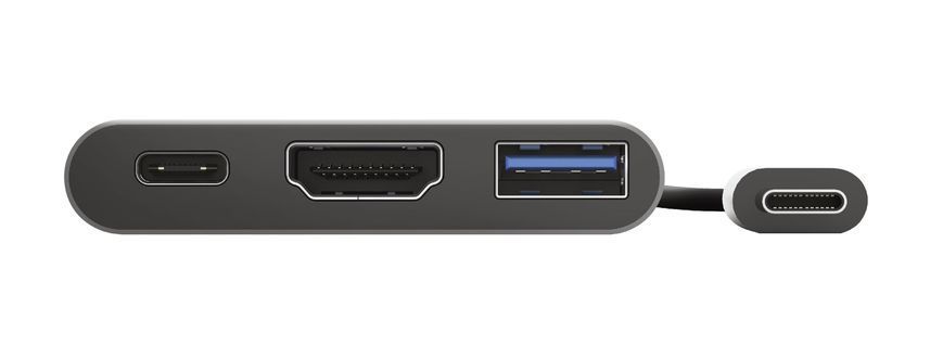 Хаб Trust Dalyx 3-in-1 USB-С > USB-А 3.2/USB-С/HDMI, Алюміній, 0.1м, чорний (23772_TRUST) [108800]