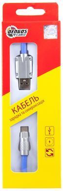 Кабель Dengos USB - USB Type-C (M/M) 1 м Blue (PLS-TC-NS-BLUE) [604140]