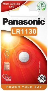 Батарейка Panasonic лужна LR1130(389, V10GA, AG10, RW49, G10, GP89A, LR54) блістер, 1 шт. (LR-1130EL/1B) [113413]
