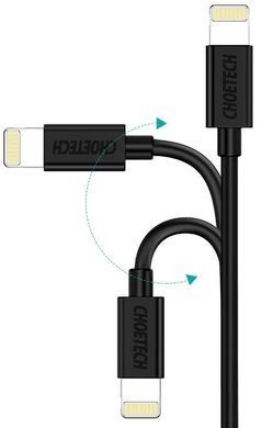 Кабель USB AM-Lightning M, 1.2 м, MFi 2.4A, чорний Choetech (IP0026) [402405]