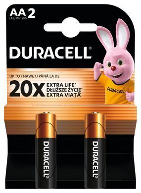 Лужні батарейки Duracell AA, 2 шт. (5020528/5015103/5014419/5015105) [204123]
