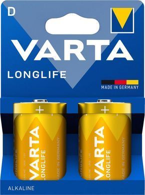 Батарейка Varta Longlife лужна D(LR20) блістер, 2 шт (04120101422) [113974]