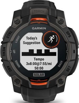 Смарт-годинник Garmin Instinct 3 45mm Solar Black with Black Silicone Band (010-02934-40) [611055]