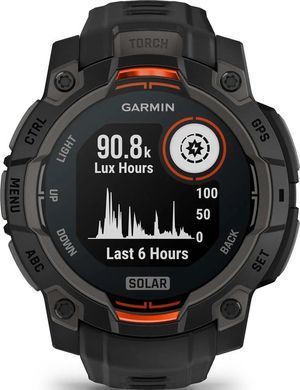 Смарт-годинник Garmin Instinct 3 45mm Solar Black with Black Silicone Band (010-02934-40) [611055]