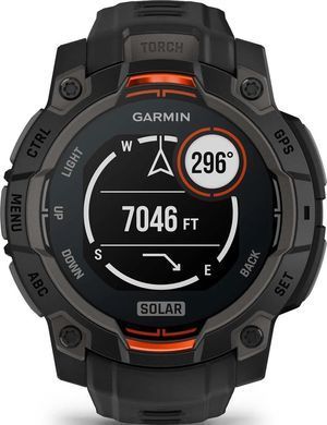 Смарт-годинник Garmin Instinct 3 45mm Solar Black with Black Silicone Band (010-02934-40) [611055]